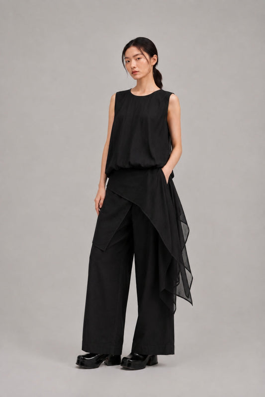 Filldora Onyx Sculpted Sleeveless Blouse - view 1