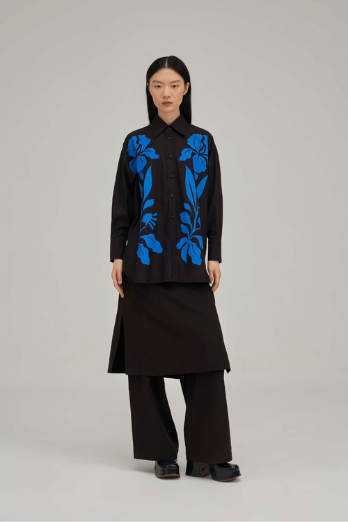 Filldora Diagonal Relaxed Longline Shirt - view 1