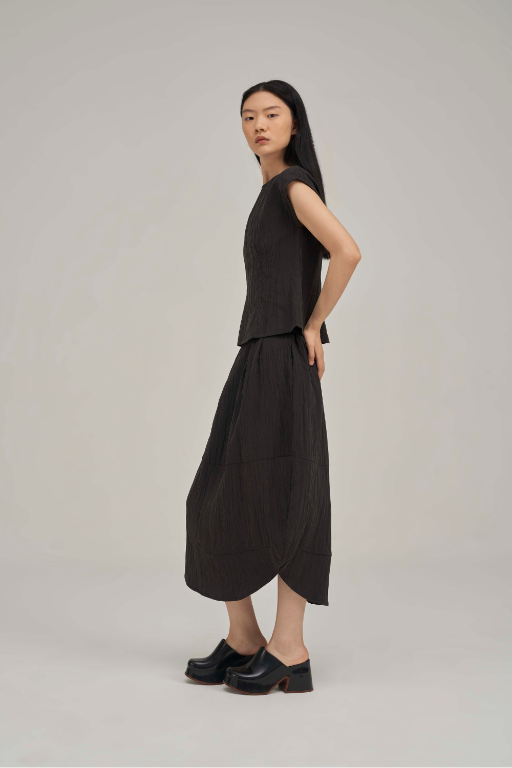 Filldora Onyx Bateau-Neck Short-Sleeve Blouse - view 3