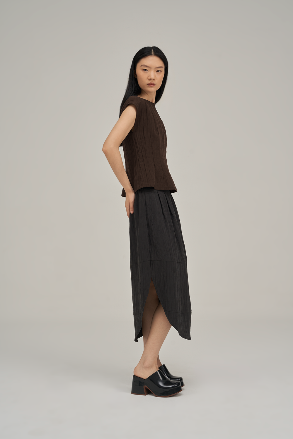 Filldora Mocha Bateau-Neck Blouse - view 3