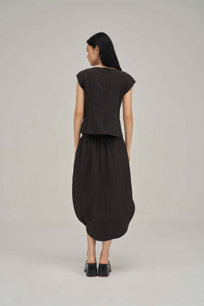 Filldora Onyx Bateau-Neck Short-Sleeve Blouse - view 4