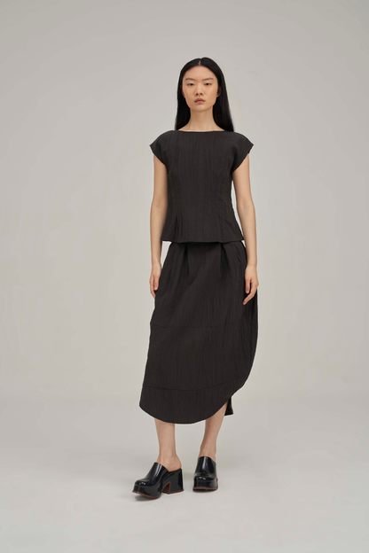 Filldora Onyx Bateau-Neck Short-Sleeve Blouse - view 2