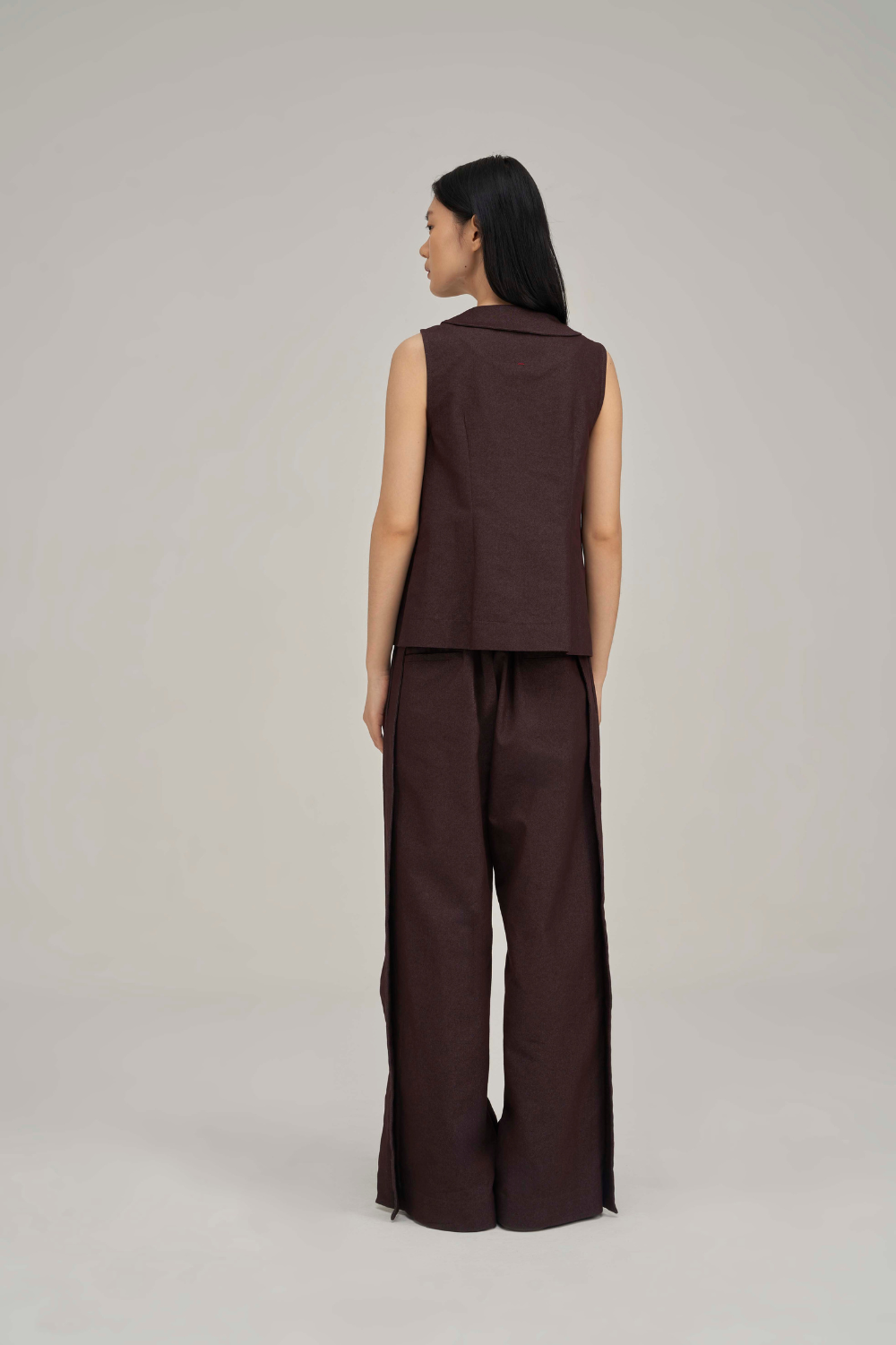 Filldora Mocha V-Neck Shell Blouse - view 4