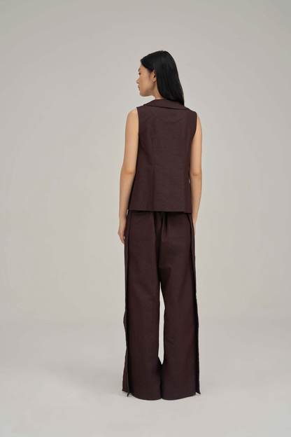Filldora Mocha V-Neck Shell Blouse - view 4