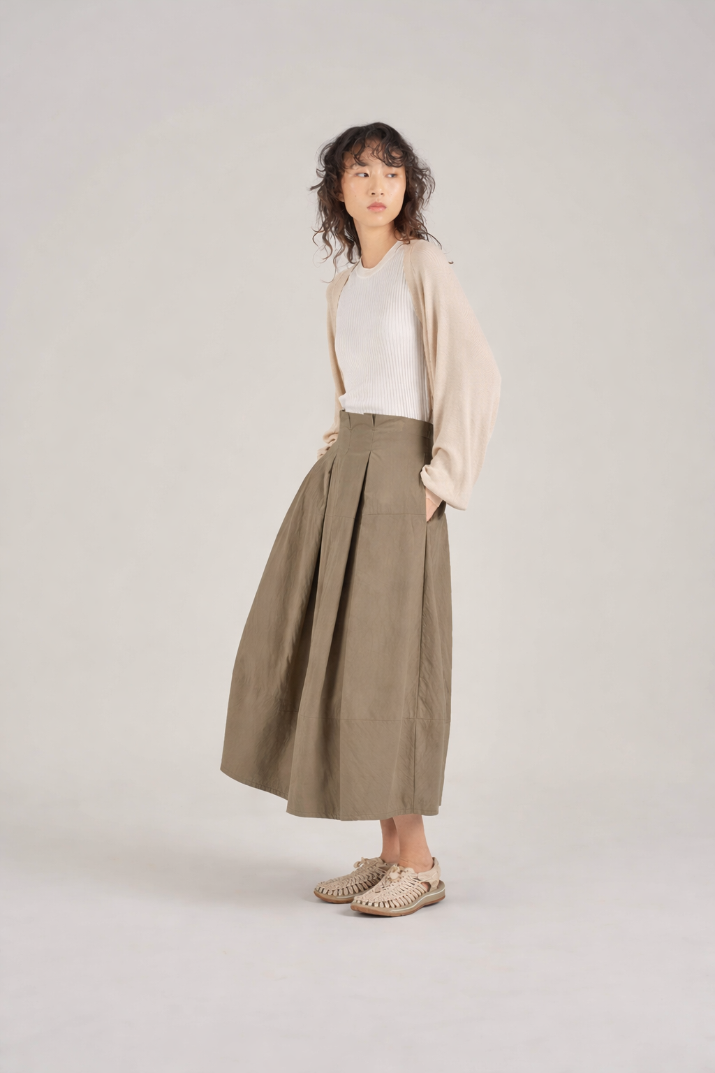 Filldora Sculpted Pleated Midi Skirt - view 1