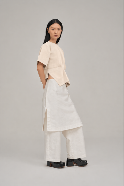 Filldora Oat Diagonal Knit Blouse - view 2