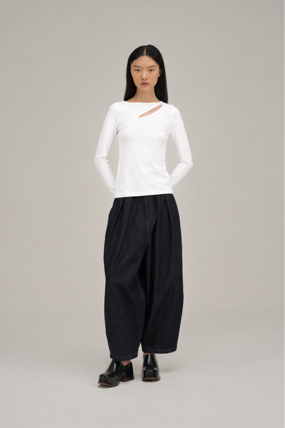 Filldora Ivory Bateau-Neck Knit Blouse - view 3