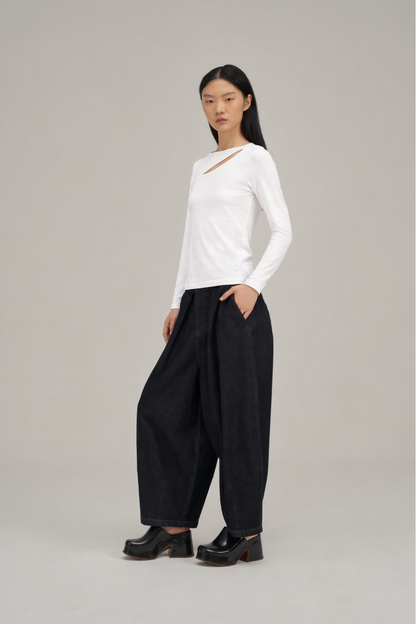 Filldora Ivory Bateau-Neck Knit Blouse - view 2