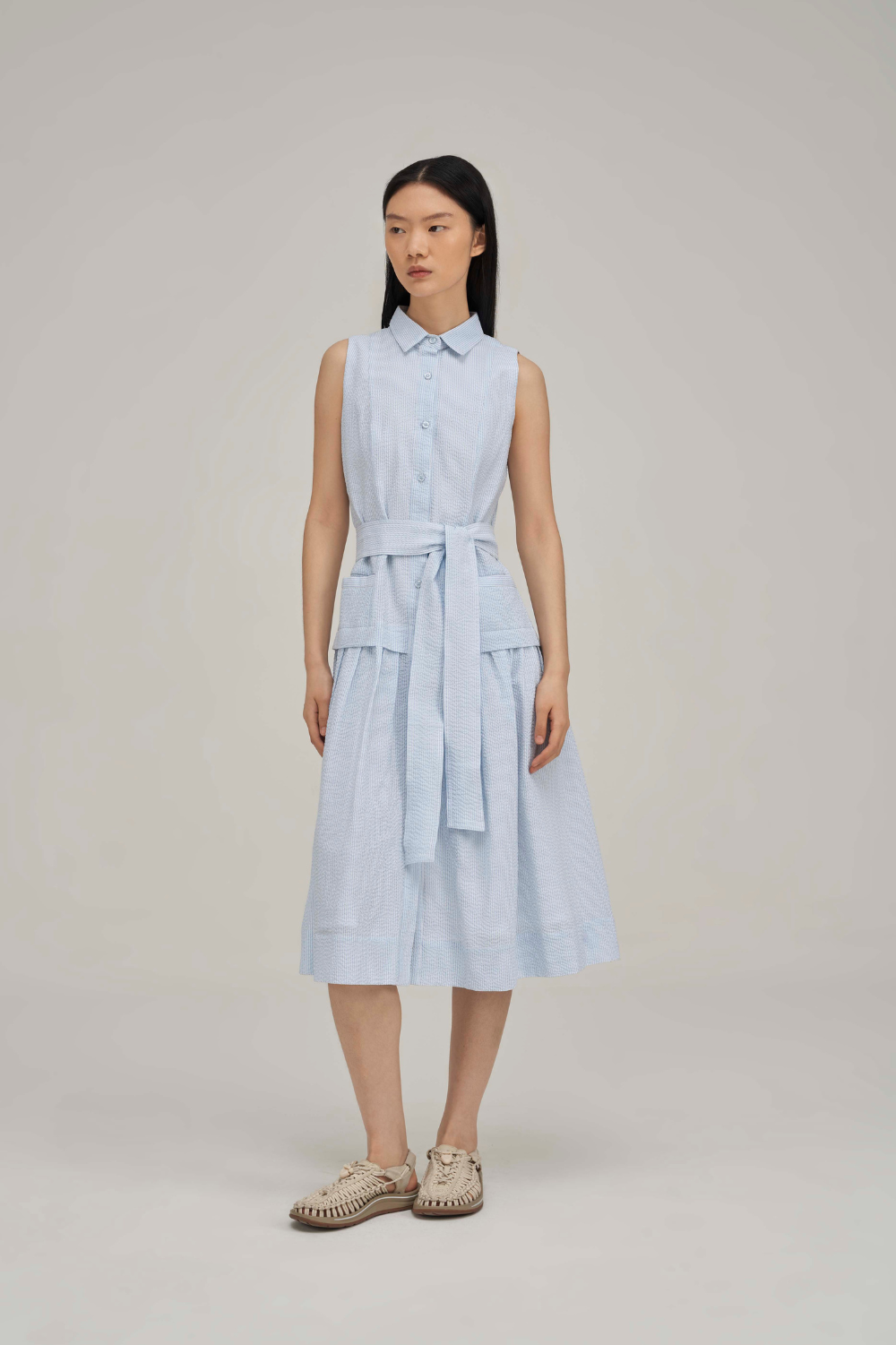 Filldora Sky Button-Front Midi Dress - view 1