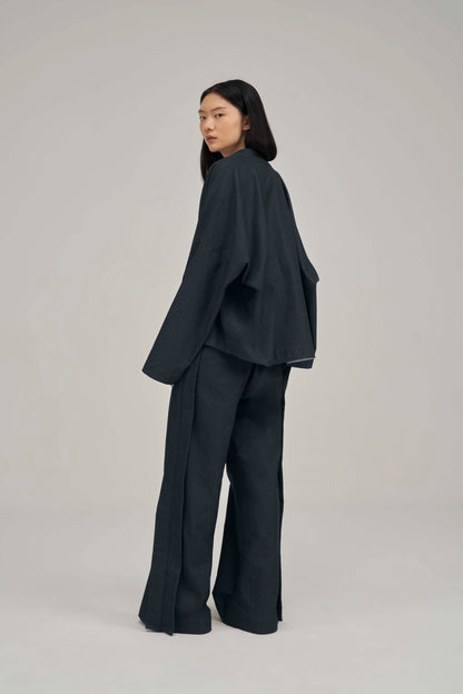 Filldora Relaxed V-Neck Woven Layering Jacket - view 8