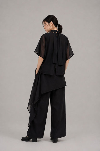 Filldora Onyx High-Collar Flowing Tunic - view 2