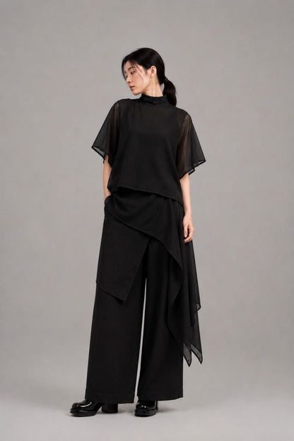 Filldora Onyx High-Collar Flowing Tunic - view 1