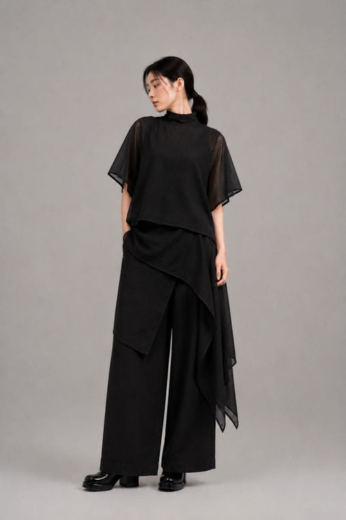 Filldora Onyx High-Collar Flowing Tunic - view 1